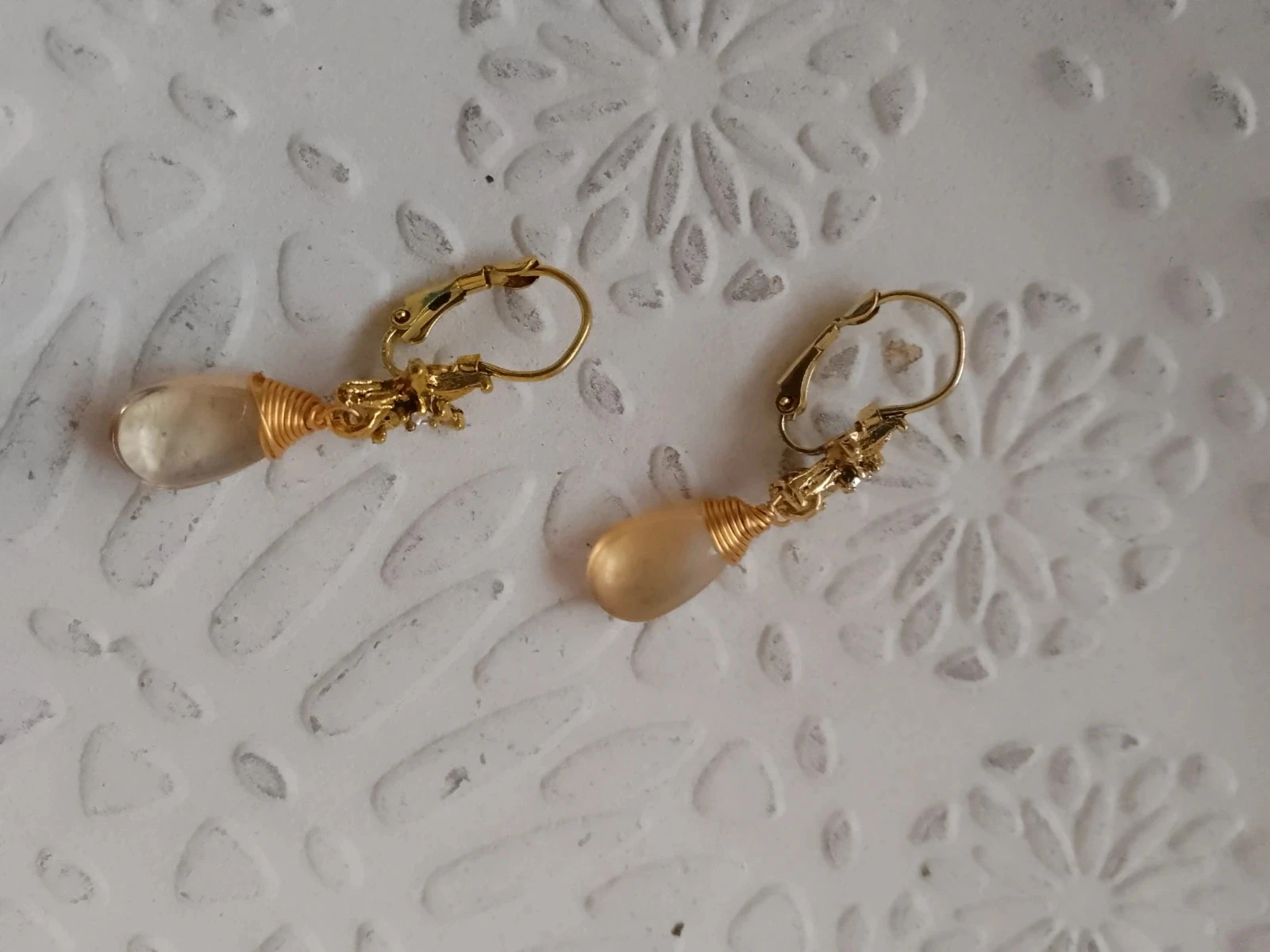 Champagne star and drop earrings – photo 2